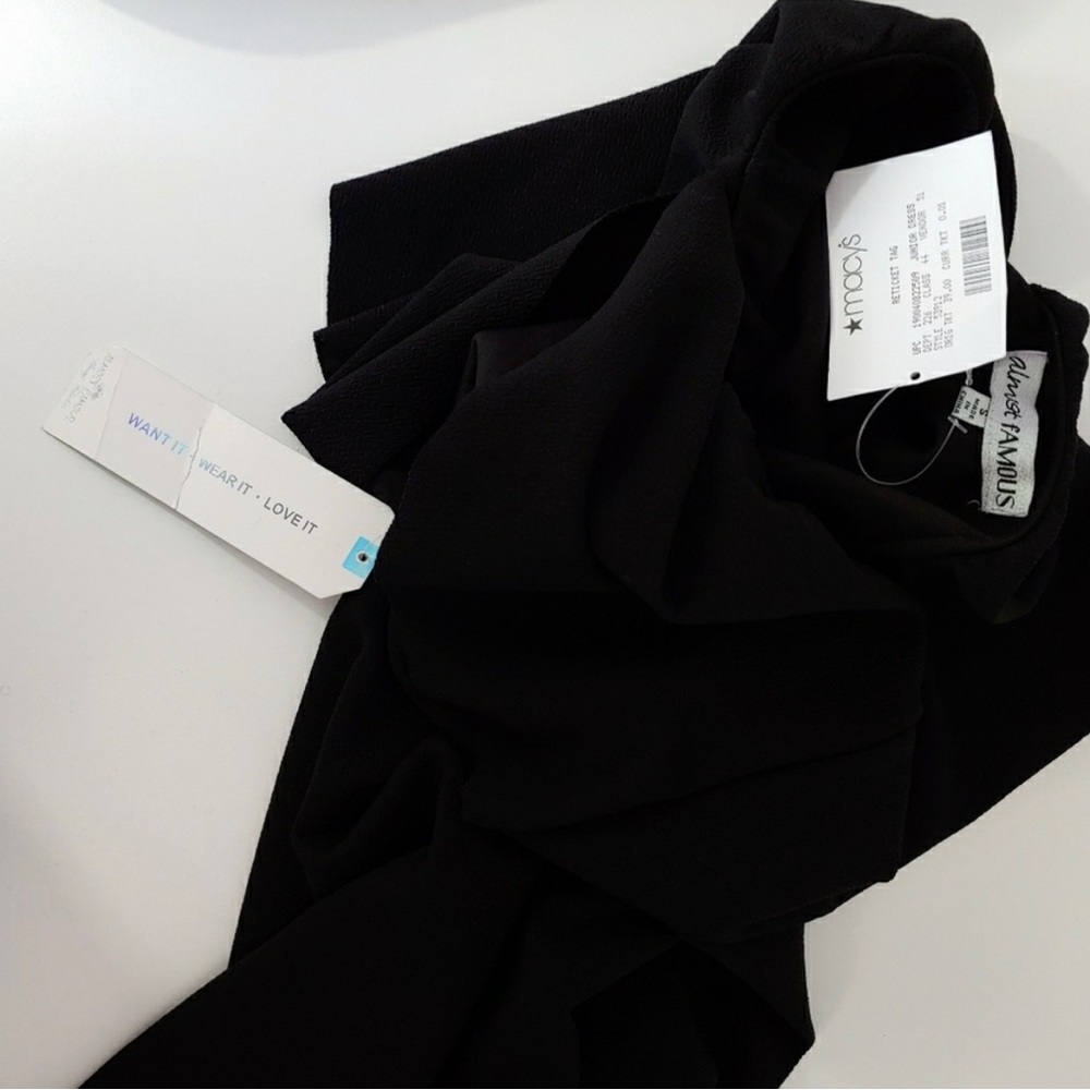 Black Ruffle Off The Shoulder Bodycon Dress - Picture 5 of 5
